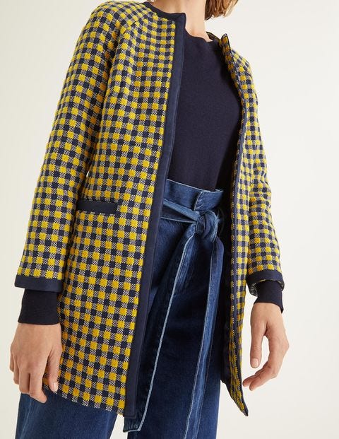 Eliot Coat - Yellow/Navy Check Eliot Coat - Yellow/Navy Check