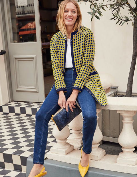 Eliot Coat - Yellow/Navy Check Eliot Coat - Yellow/Navy Check