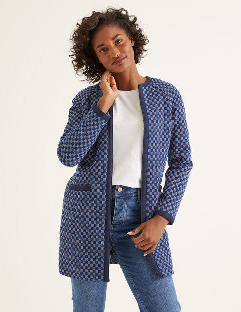 Eliot Coat - Blue Wave/Navy Check Eliot Coat - Blue Wave/Navy Check