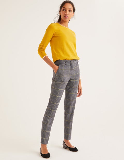 Malden Tweed Trousers - Navy, Yellow Overcheck Malden Tweed Trousers - Navy, Yellow Overcheck