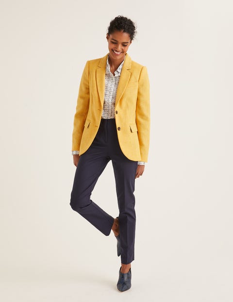 Wollstonecraft Tweed-Blazer - Gelb, Fischgrätmuster Wollstonecraft Tweed-Blazer - Gelb, Fischgrätmuster