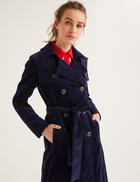 Markham Cord Trench Coat - Navy Markham Cord Trench Coat - Navy