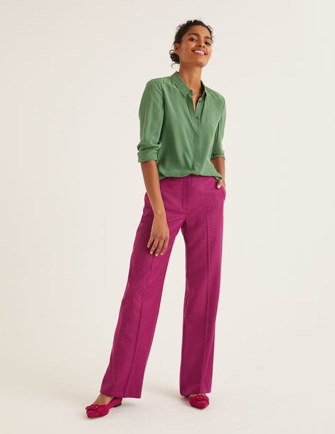 British Tweed Trousers - Fuchsia Herringbone British Tweed Trousers - Fuchsia Herringbone