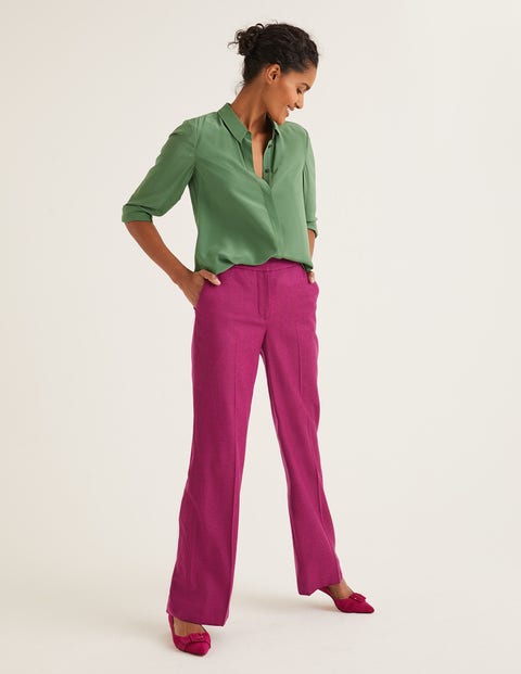 British Tweed Trousers - Fuchsia Herringbone British Tweed Trousers - Fuchsia Herringbone
