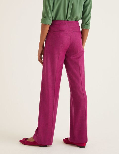 British Tweed Trousers - Fuchsia Herringbone British Tweed Trousers - Fuchsia Herringbone