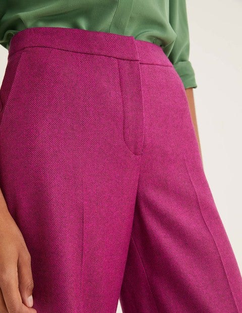 British Tweed Trousers - Fuchsia Herringbone British Tweed Trousers - Fuchsia Herringbone