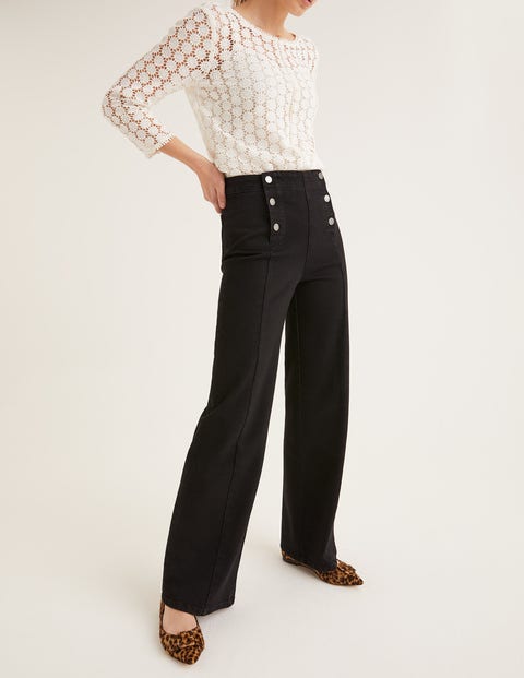 Sailor Wide Leg Jeans - Washed Black Sailor Wide Leg Jeans - Washed Black