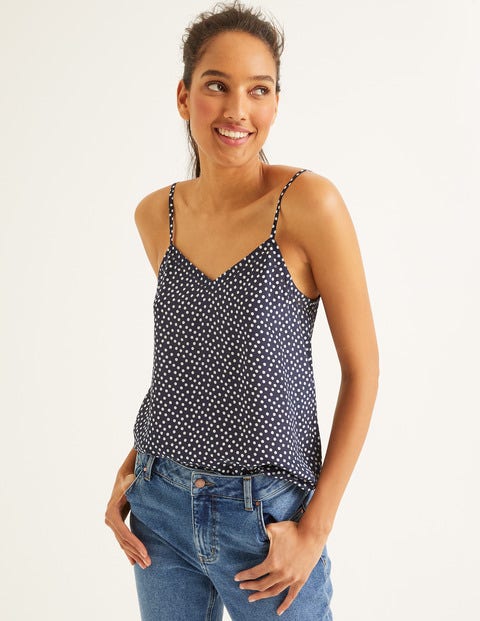 Silk Cami - Navy Spot Silk Cami - Navy Spot