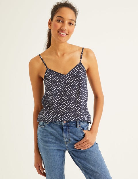 Silk Cami - Navy Spot Silk Cami - Navy Spot