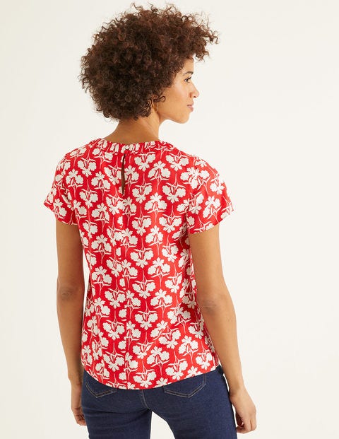 Carey Top - Post Box Red Petal Sprig Carey Top - Post Box Red Petal Sprig