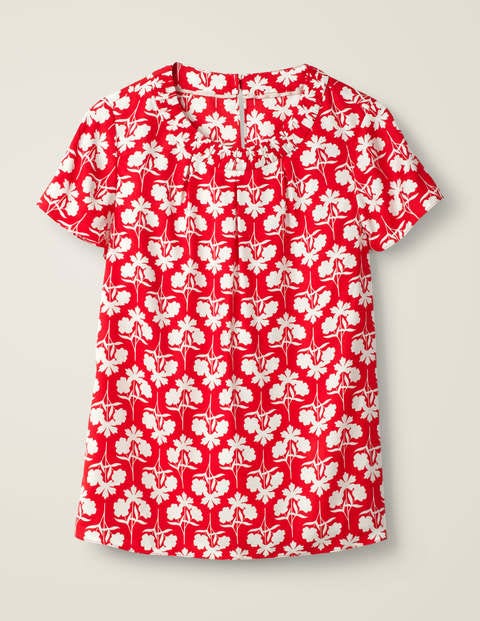Carey Top - Post Box Red Petal Sprig Carey Top - Post Box Red Petal Sprig