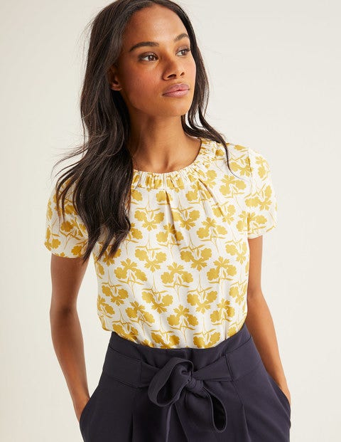 Top Carey - Motif Petal Sprig safran Top Carey - Motif Petal Sprig safran