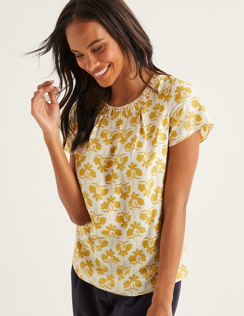 Top Carey - Motif Petal Sprig safran Top Carey - Motif Petal Sprig safran