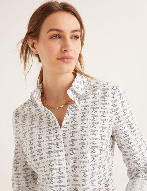 Modern Classic Shirt - Ivory Fish & Chips Modern Classic Shirt - Ivory Fish & Chips