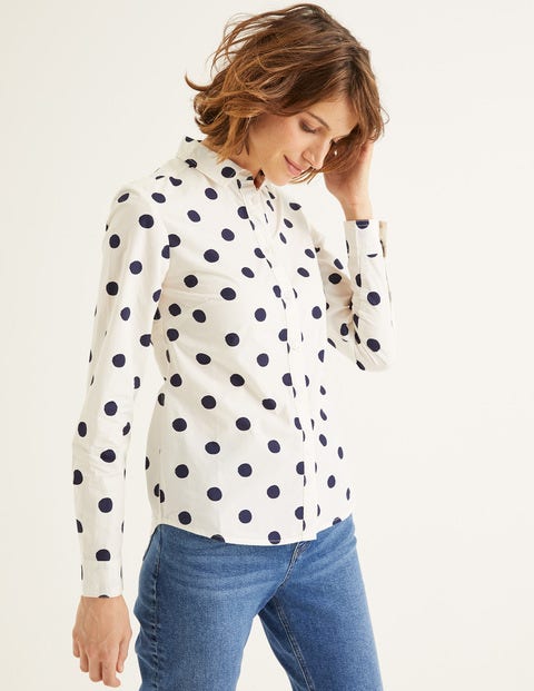 Modern Classic Shirt - Ivory Navy Spot Modern Classic Shirt - Ivory Navy Spot