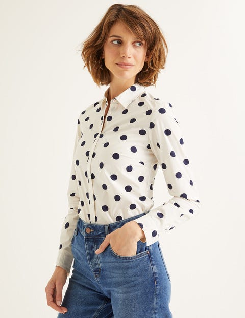 Modern Classic Shirt - Ivory Navy Spot Modern Classic Shirt - Ivory Navy Spot
