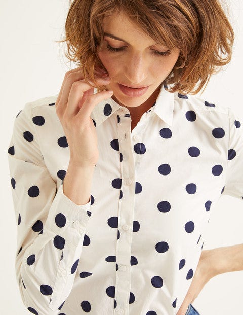 Modern Classic Shirt - Ivory Navy Spot Modern Classic Shirt - Ivory Navy Spot