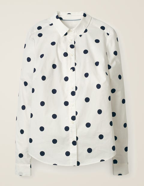 Modern Classic Shirt - Ivory, Navy Brand Spot Modern Classic Shirt - Ivory, Navy Brand Spot
