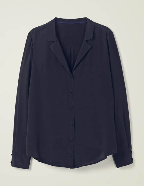 Tabitha Silk Shirt - Navy Tabitha Silk Shirt - Navy