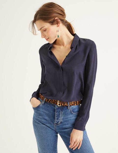 The Silk Shirt - Navy The Silk Shirt - Navy