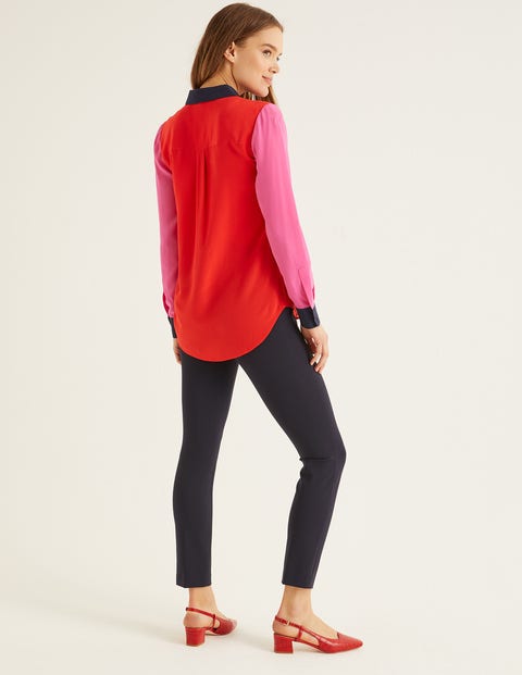 The Silk Shirt - Post Box Red Colour Block The Silk Shirt - Post Box Red Colour Block