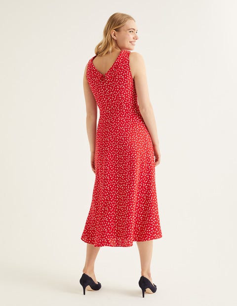 Clarissa Midi Dress - Post Box Red Ditsy Petal Clarissa Midi Dress - Post Box Red Ditsy Petal