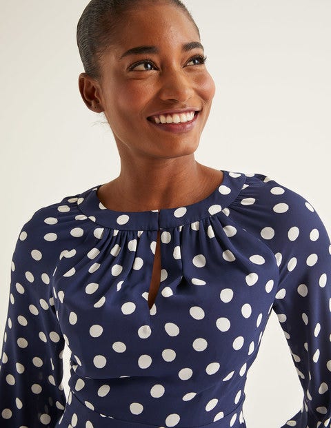 Portia Dress - French Navy Brand Polka Dot Portia Dress - French Navy Brand Polka Dot