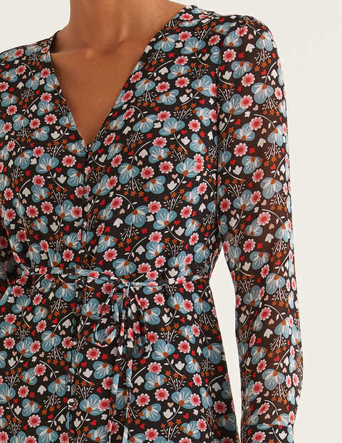 Hazel Midi Dress - Black Romantic Bloom Hazel Midi Dress - Black Romantic Bloom