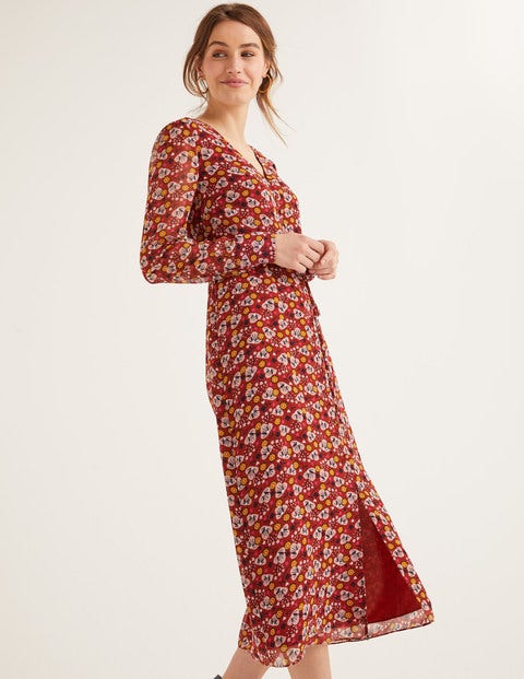 Hazel Midi Dress - Conker Romantic Bloom Hazel Midi Dress - Conker Romantic Bloom