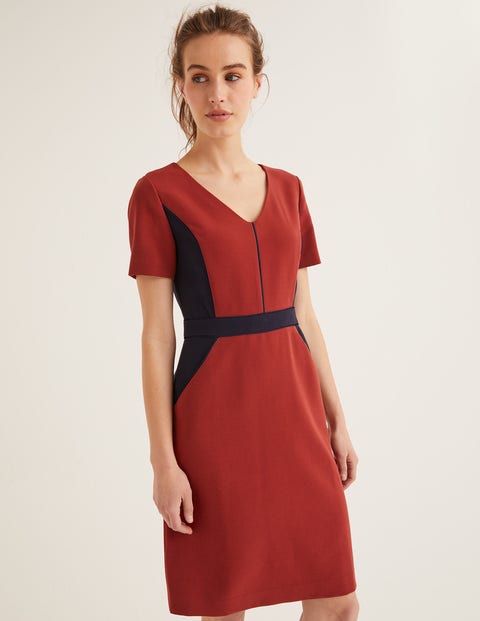 Vicky Colourblock Dress - Conker Vicky Colourblock Dress - Conker
