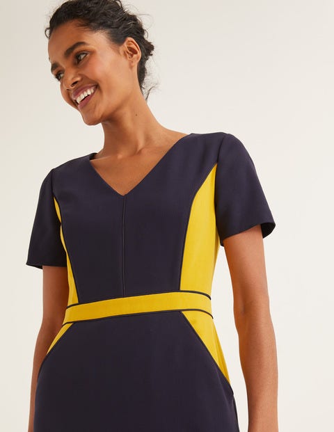 Vicky Colourblock Dress - French Navy Vicky Colourblock Dress - French Navy