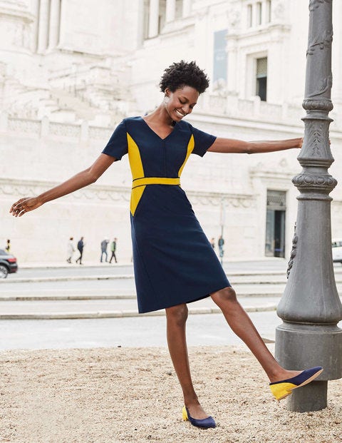 Vicky Colourblock Dress - French Navy Vicky Colourblock Dress - French Navy