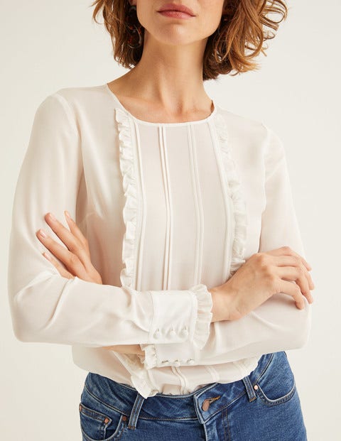 Matilda Seidenbluse - Naturweiß Matilda Seidenbluse - Naturweiß