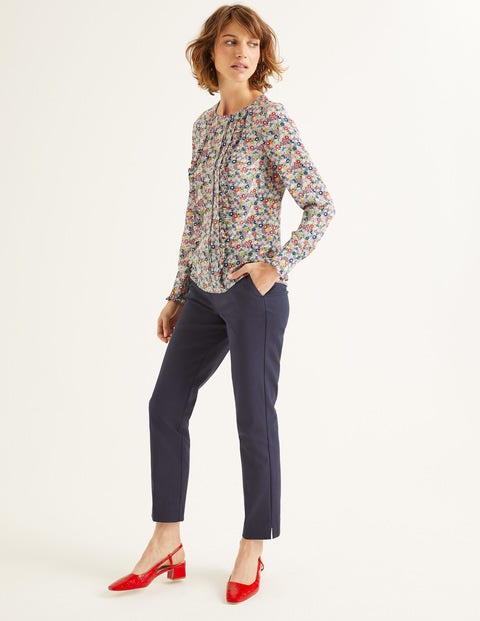 Matilda Silk Blouse - Heritage Blue Country Garden Matilda Silk Blouse - Heritage Blue Country Garden