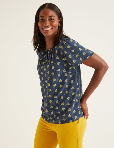 Phoebe Top - French Navy Block Stamp Phoebe Top - French Navy Block Stamp