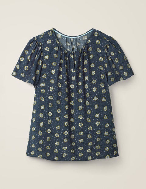 Phoebe Top - French Navy Block Stamp Phoebe Top - French Navy Block Stamp