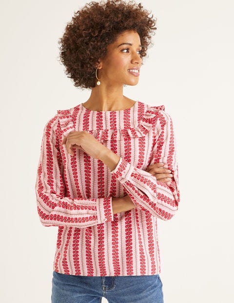 Effie Blouse - Ivory, Floral Trellis Effie Blouse - Ivory, Floral Trellis