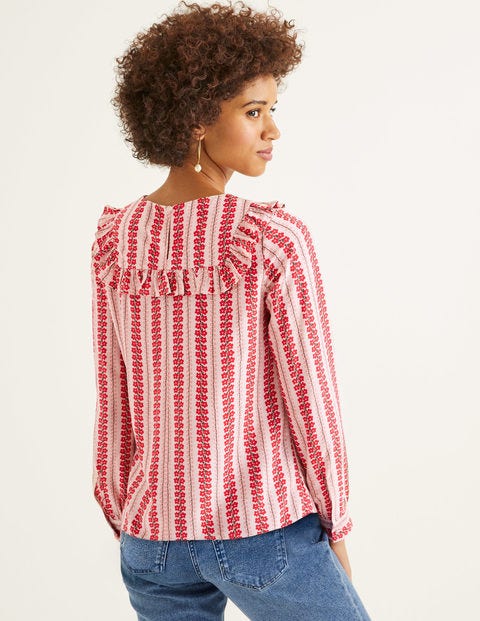 Effie Blouse - Ivory, Floral Trellis Effie Blouse - Ivory, Floral Trellis