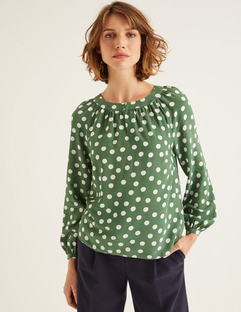 Eadie Top - Broad Bean, Brand Polka Dot Eadie Top - Broad Bean, Brand Polka Dot