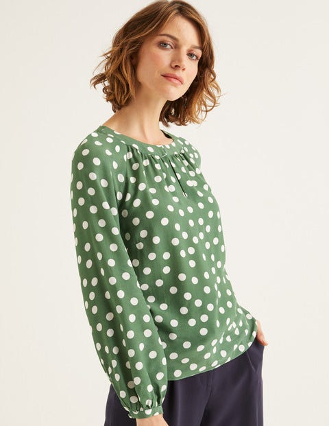 Eadie Top - Broad Bean, Brand Polka Dot Eadie Top - Broad Bean, Brand Polka Dot