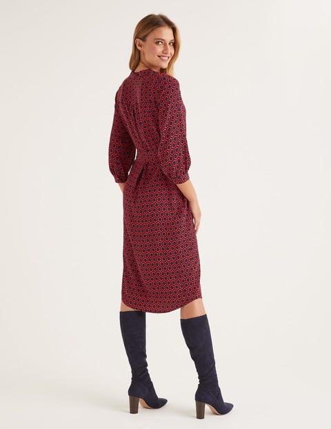 Florence Dress - Post Box Red, Ornamental Tile Florence Dress - Post Box Red, Ornamental Tile