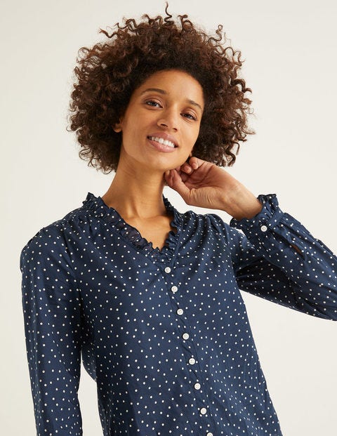 Pippa Blouse - Navy, Polka Dot Medium Pippa Blouse - Navy, Polka Dot Medium