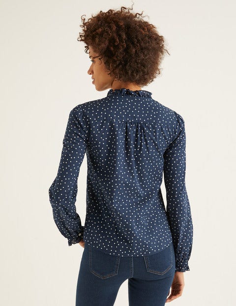 Pippa Blouse - Navy, Polka Dot Medium Pippa Blouse - Navy, Polka Dot Medium
