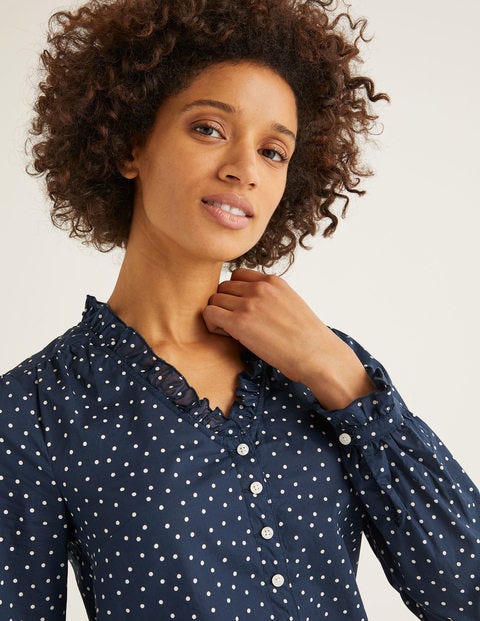 Pippa Blouse - Navy, Polka Dot Medium Pippa Blouse - Navy, Polka Dot Medium