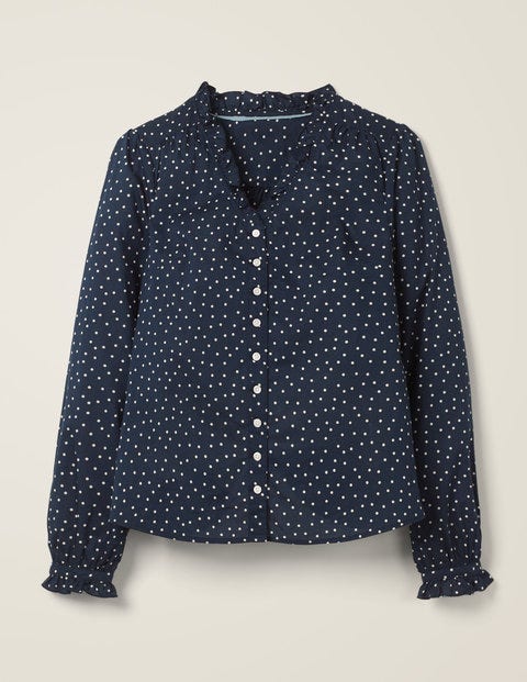 Pippa Blouse - Navy, Polka Dot Medium Pippa Blouse - Navy, Polka Dot Medium