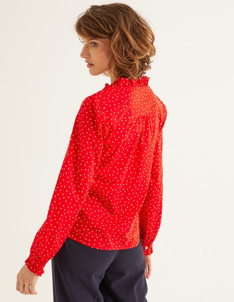 Pippa Bluse - Signalrot, Polka-Tupfen Pippa Bluse - Signalrot, Polka-Tupfen