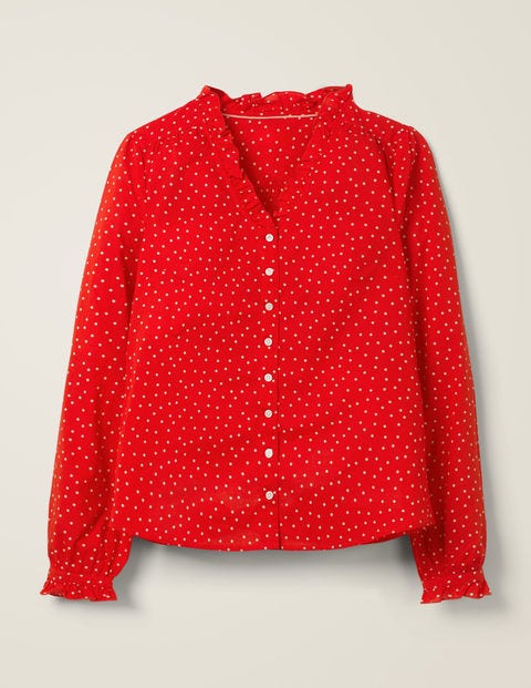 Pippa Bluse - Signalrot, Polka-Tupfen Pippa Bluse - Signalrot, Polka-Tupfen