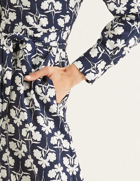 Isodora Midi Shirt Dress - Navy, Petal Sprig Isodora Midi Shirt Dress - Navy, Petal Sprig