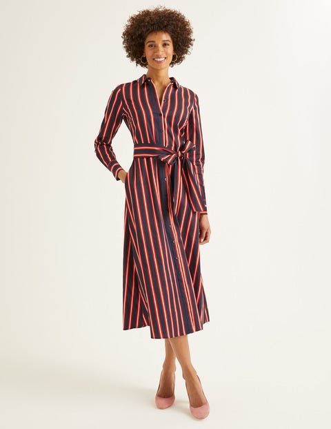 Isodora Midi Shirt Dress - French Navy Stripe Isodora Midi Shirt Dress - French Navy Stripe