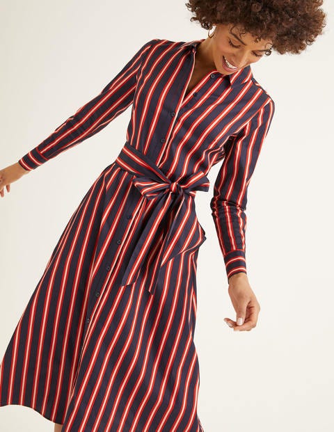 Isodora Midi Shirt Dress - French Navy Stripe Isodora Midi Shirt Dress - French Navy Stripe